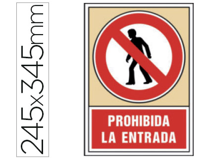 Pictograma PVC 245x345mm. PROHIBIDA LA ENTRADA